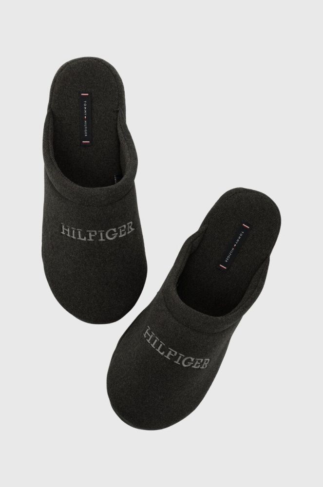 Тапочки Tommy Hilfiger FLEECE HILFIGER HOMESLIPPER колір сірий FM0FM04767