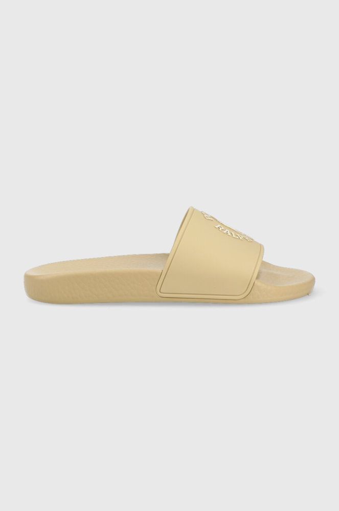 Шльопанці Polo Ralph Lauren Polo Slide колір бежевий 809892947006